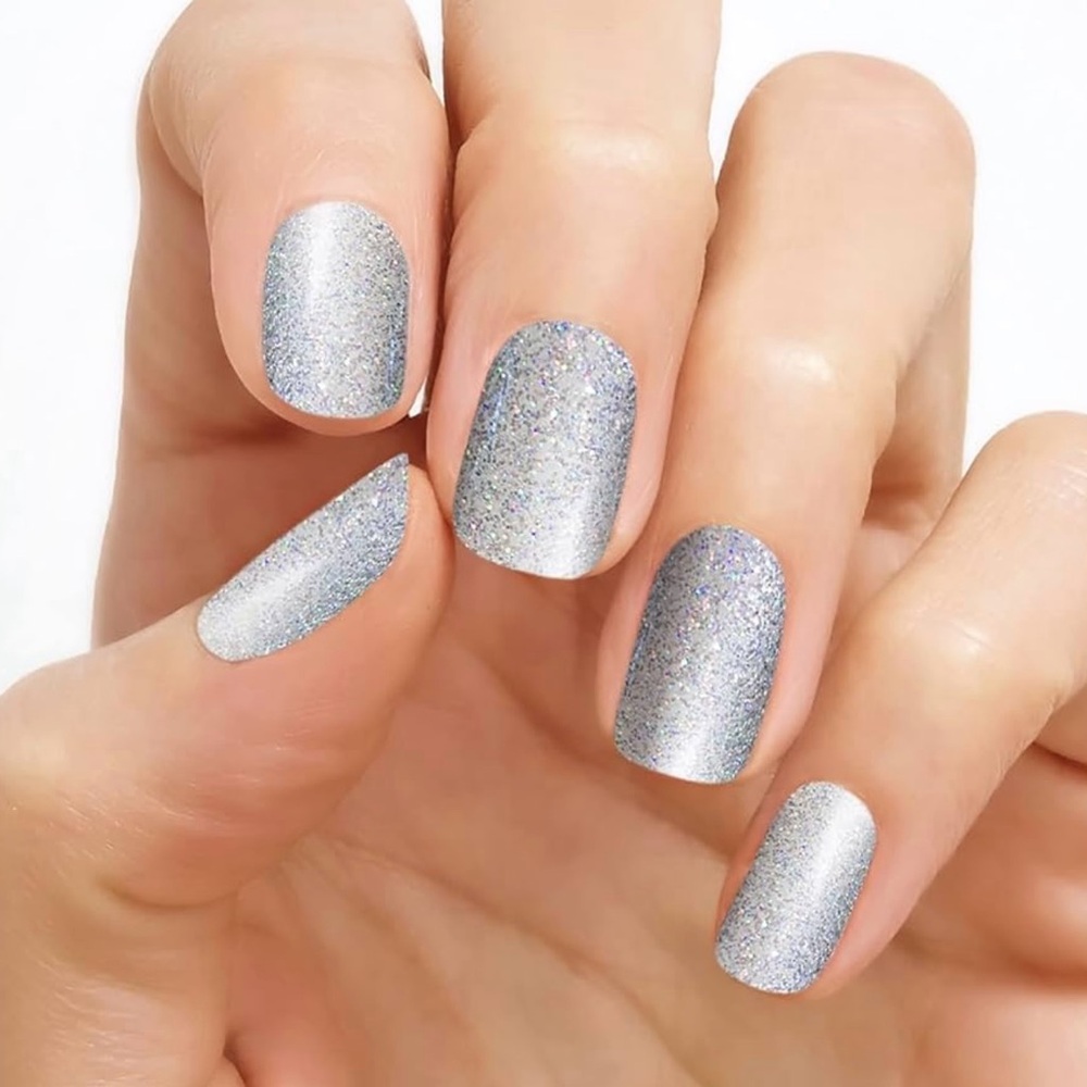 Color Street Fort Worth It Silver Metallic Glitter Sparkle Nail Polish Strips
